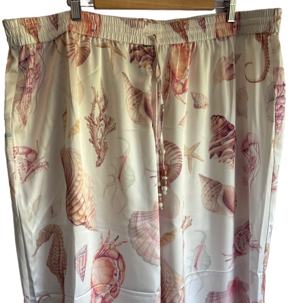 RACHEL Rachel Roy Beach Seashell print wide leg pant 3X - Picture 5 of 15